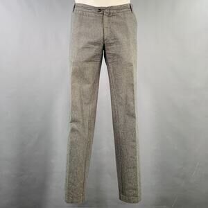 DANIELE ALESSANDRINI Size 34 Grey Twill Cotton Flat Front Dress Pants